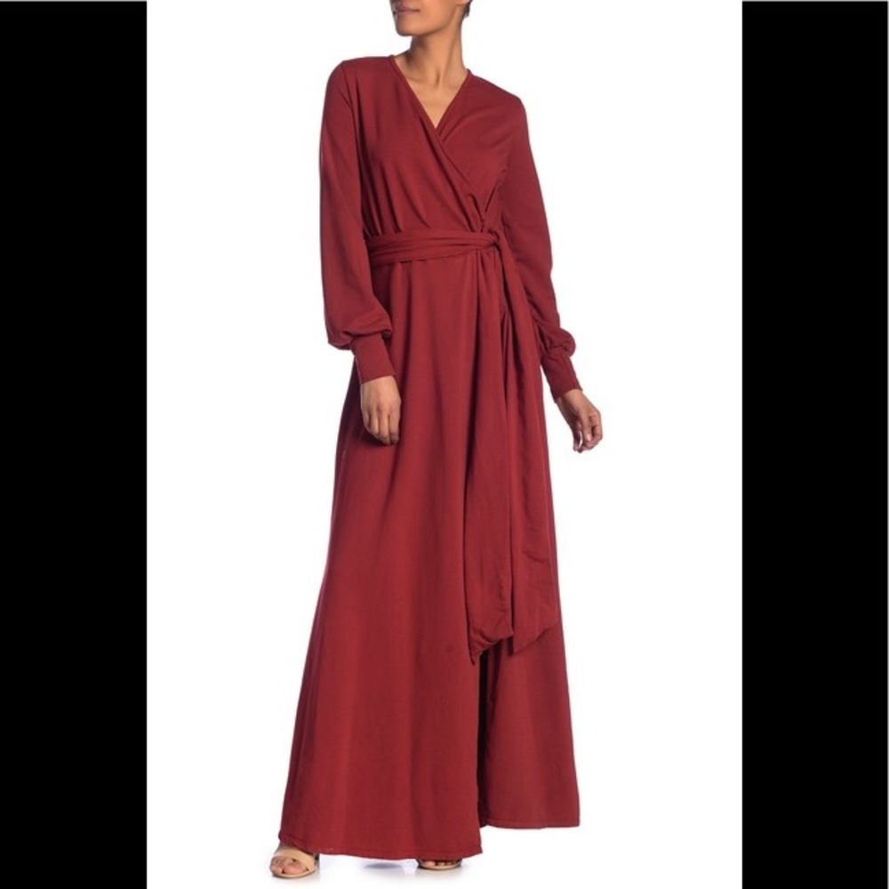 Poppy Orange/Red Wrap Dress